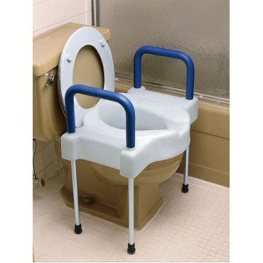 Assento sanitário elevado com largura extra e pernas de alumínio
